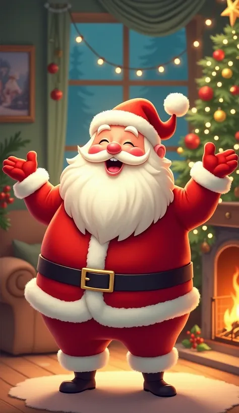 Cute little santa clous dancing 