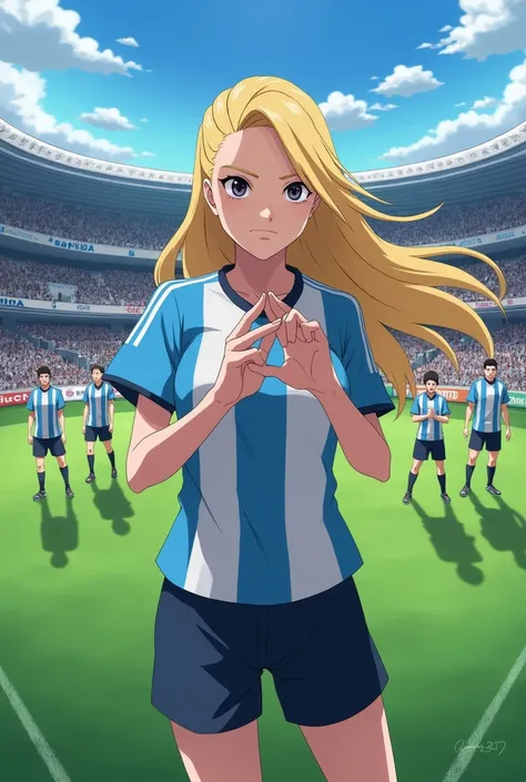 Draw Ino illegally helping Argentina in soccer 
