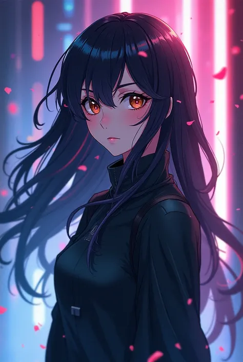 The protagonist, stella,  is described as a young woman with an enigmatic and determined appearance ,  with long, dark hair that falls in soft waves on her shoulders and honey-colored eyes that shine in the environment. Her height is medium ,  but her pres...