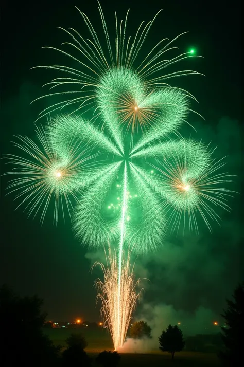 Four-leaf clover shaped fireworks