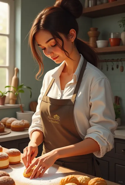 Lady Tender brown-haired pastry chef