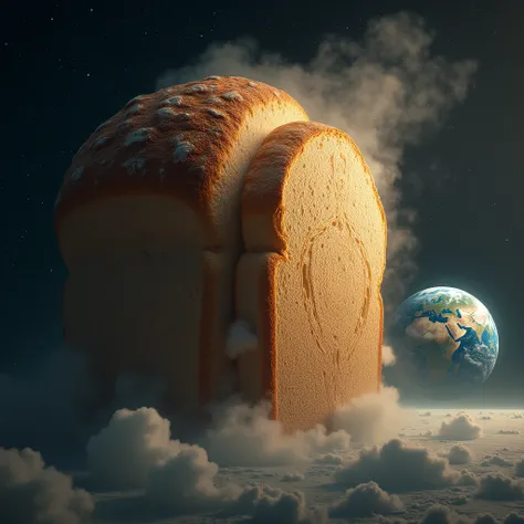 A big loaf bigger than planet Earth (  REALISTIC IMAGE )