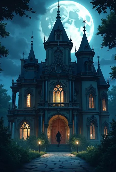 Music Mansion anime style dark 