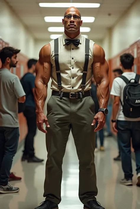 Dwayne Johnson as a school nerd but who looks like a student