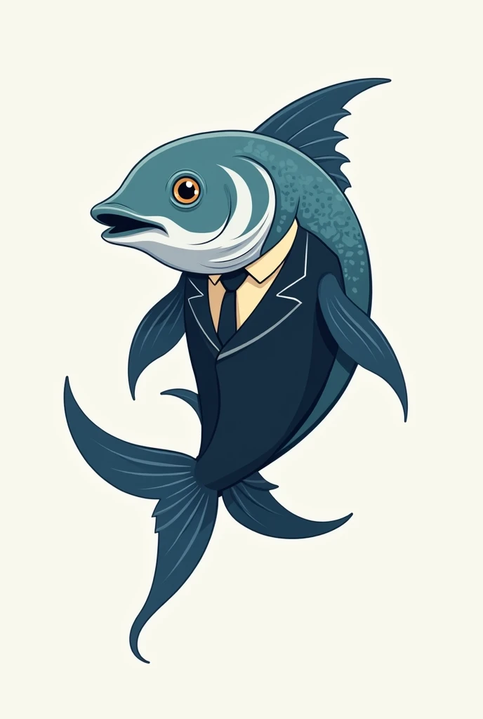 Make me a fish logo with business attire
