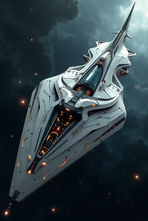 A creative space ship thats super unique and special, make the spaceship be able to hold a hundred thousand of people and still be realistic. Make it a wierd shape