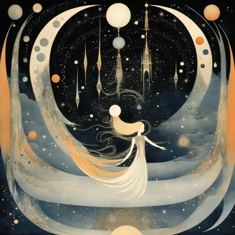 Kay Nielsen Style - Kay Nielsen Style. Outer space. The earth is about to shatter. The goddess dances while looking down on it.