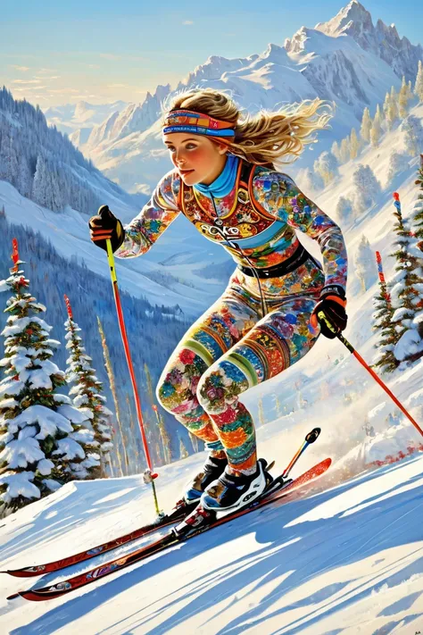 Ski Sprint, by Sophie Anderson.
best quality, masterpiece, intricate details, ultra-detailed