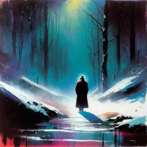 loneliness(art inspired by Bill Sienkiewicz). oil painting)