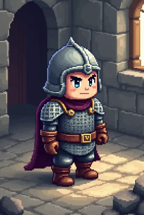 a medieval pixelart character 32x32 pixel ,  isometric view to be used as a sprite