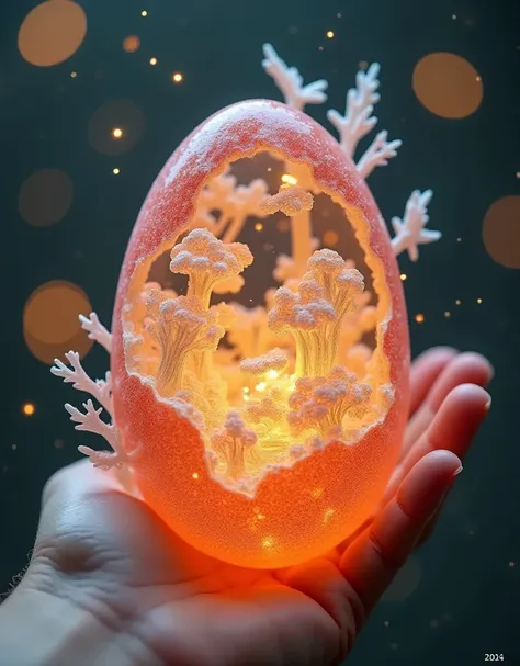 ZOZ_XUANHUAN A masterpiece within an eggshell: a miniature landscape unfolds, crafted with precision in hollow-carved Chinese craftsmanship. Tiny trees, birds, and streams swirl inside the delicate eggshell canvas, as if painted by tiny brushes. White pape...