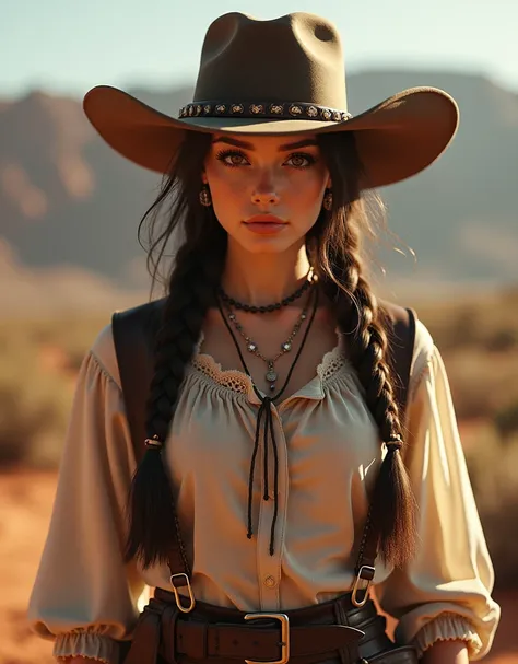 1 fille hyper réaliste en tenue du Far West, art fantastique, photorealistic, éclairage dynamique, artstation, visage très détaillé
4K, award winning,