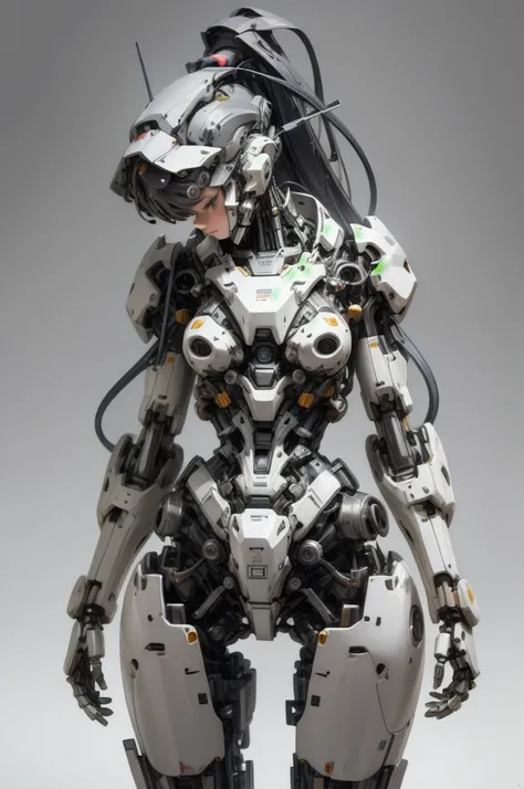 masterpiece, top quality, ultra detailed ,  1 girl,Alone, Square body , Gray Theme,  mechanical recommendation, Machinery Parts,Robot Joints, , Standing ,