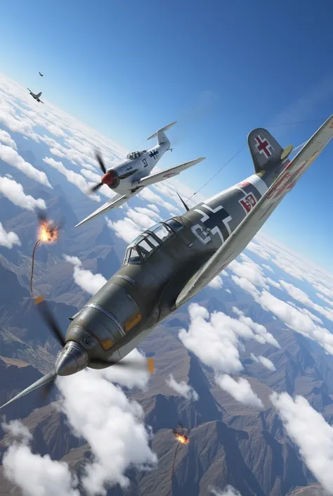 yak-3 air battle with Messerschmidt-109