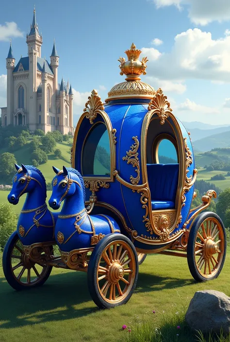 Create a royal blue princess carriage 