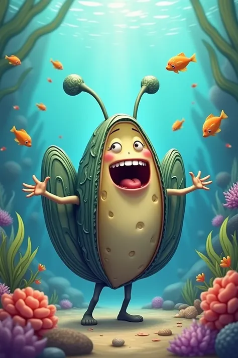 A mussel singing happy birthday 