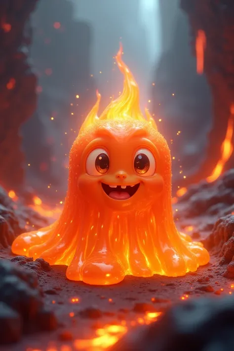 Super cute fire slime monster