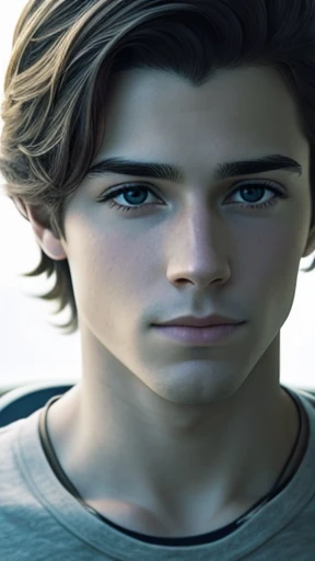 a realistic young man Ariel focusing on the face