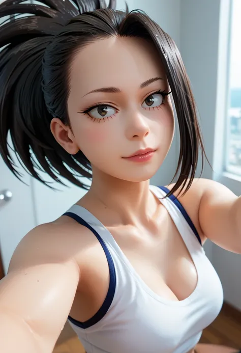 Momo Yaoyorozu from Boku no Hero Academia, big boobs, big hips, pov selfie 