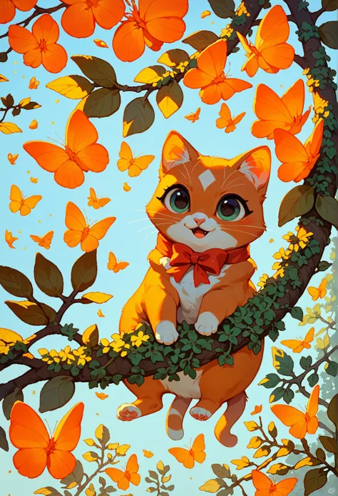 score_9, score_8_up, score_7_up, an adorable cute cat, ambient spring, tetradic colors