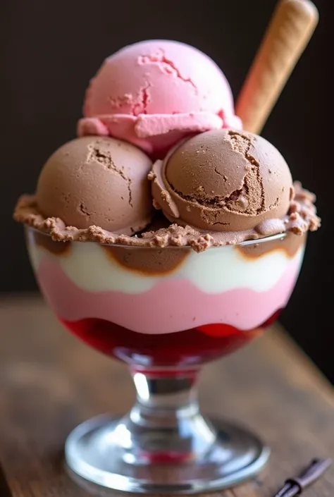 Homemade Neapolitan ice cream