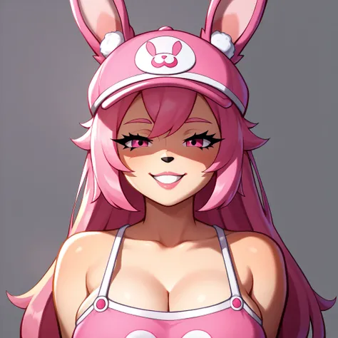 (masterpiece, anthropomorphic fantasy anime style, creative art), solo, a close-up of a drawing of a girl with a pink bunny hat, moe punk, anime digital illustration, painted in anime painter studio, trend in art, procreate illustration, manga digital art,...