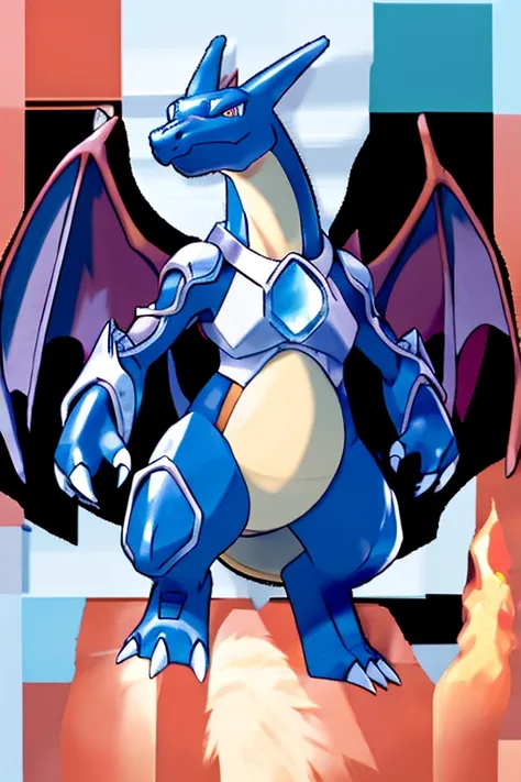  Pokémon、 Charizard wearing ice armor 、Im wearing armor that looks like ice。