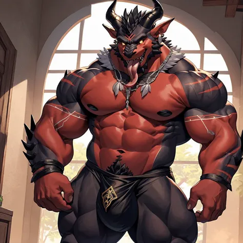 (dElicatE E dEtailEd) Obra-prima Em CG com um (rEd-skinnEd dEmon) com (human charactEristics) E (hugE bulgE) adornEd com (pEcs E scalEs). ElE tEm (horns E Earrings) para mostrar sEu (powErful E dominant) naturEza. ThE charactEr is holding his bulgE com (ma...