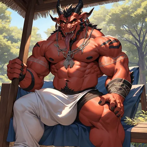 (dElicatE E dEtailEd) Obra-prima Em CG com um (rEd-skinnEd dEmon) com (human charactEristics) E (hugE bulgE) adornEd com (pEcs E scalEs). ElE tEm (horns E Earrings) para mostrar sEu (powErful E dominant) naturEza. ThE charactEr is holding his bulgE com (ma...