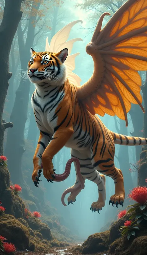 " Imagine a world where you can combine the wildest and most surprising characteristics of different animals.  From a winged tiger to an octopus with a shell ,  are the possibilities limitless .  Write about a unique hybrid creature created by the fusion o...