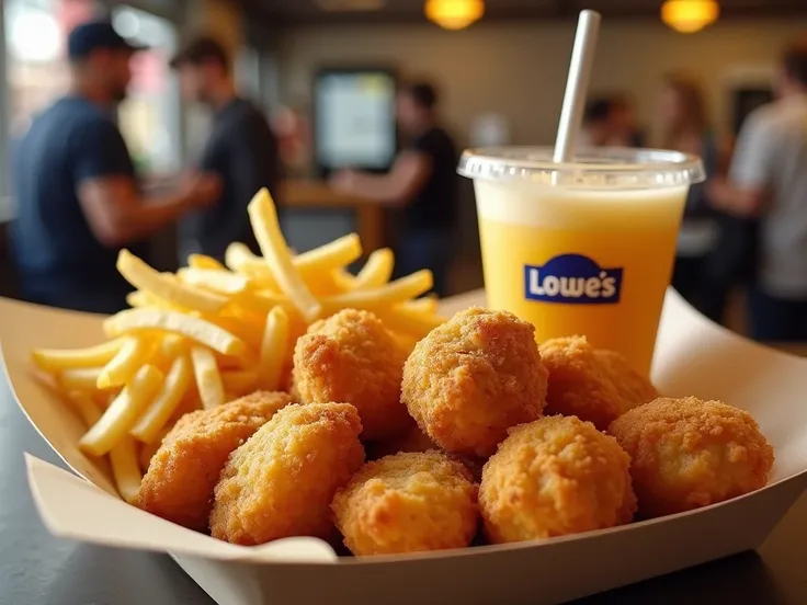 6 Pcs Chicken Nuggets with Fries and  Lowes Drink