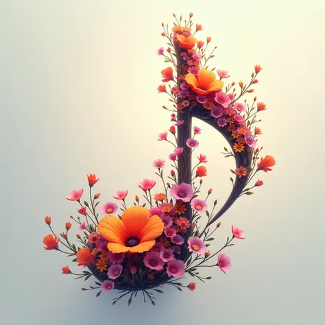 beautifull flowered musical quarter note