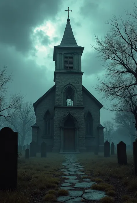 old village church for a horror game