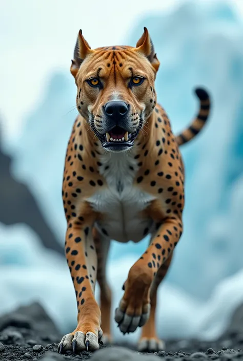  A hybrid being that combines the characteristics of a cheetah and a Pitbull ,  creating an impressively strong and agile creature .and muscular

Physical Details :

Body:  The perfect fusion between the robust musculature of the Pitbull and the slender ag...