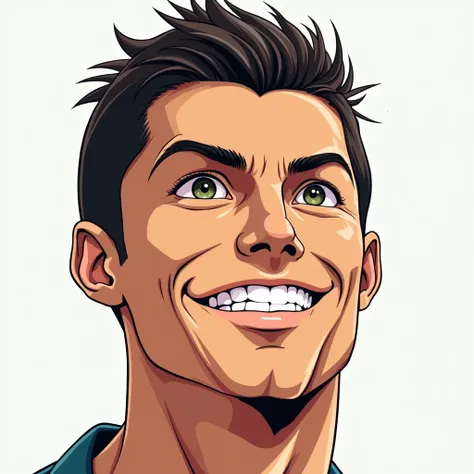 cristiano ronaldo profil picture as a  in anime style smiling 