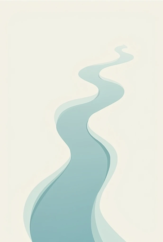 Minimalist 2D art as if it were a drawing of an ice cream imitating a river course for a business logo 