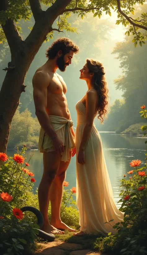 Adam and Eve in a Beautiful Garden 