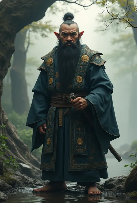 Create a black Chinese dwarf  
 