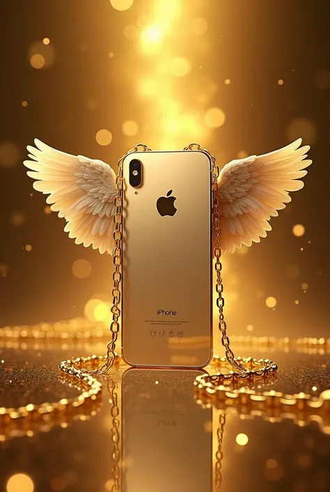 Iphone 5 winged gold chain
