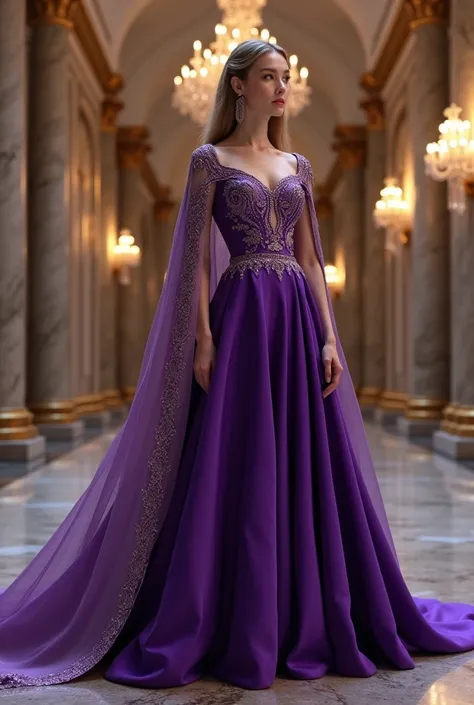 Ballroom dress royal purple 
Cape