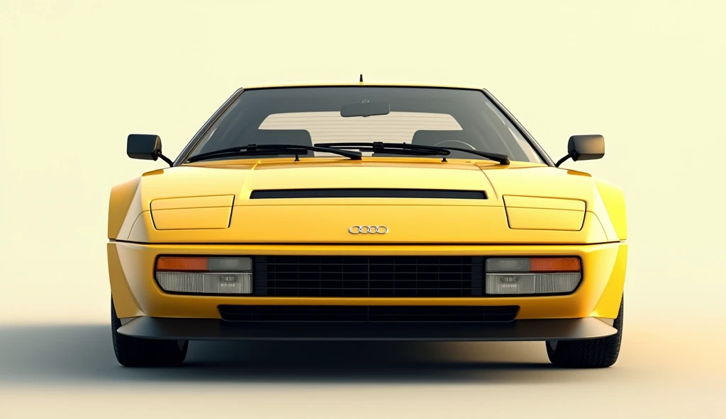 Create an image of the (1980 Audi 1 yellow  front view