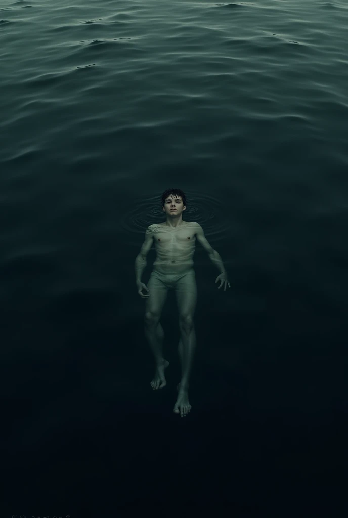 A Lonely Boy Swimming in a Black Sea