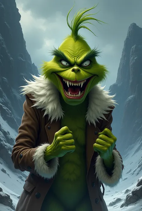 Create an image of an angry Grinch