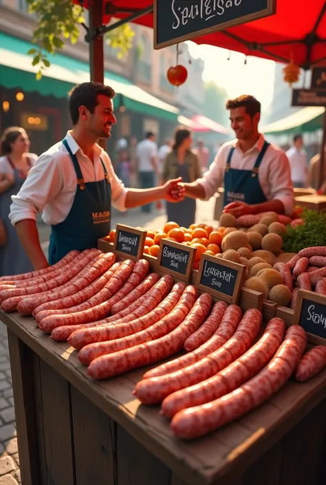 Sale of homemade sausages