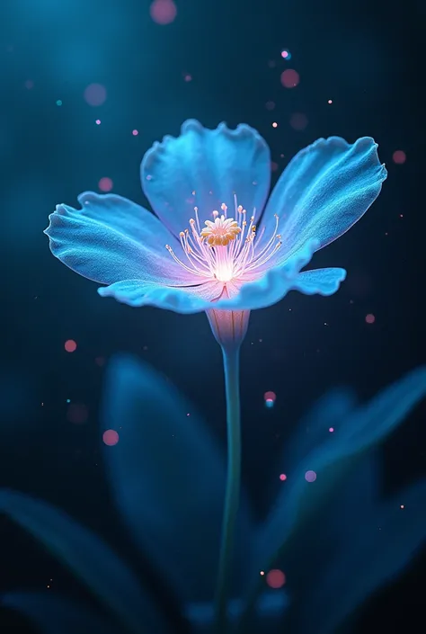  a magical glowing alien flower in the style of chalk dust, 8k, releasing glowing neon spores ,  mystical atmosphere  , Digital Art,  high quality,  highly detailed ,darkfantasy