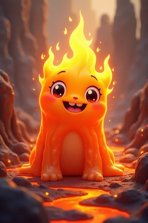 Super cute fire slime monster