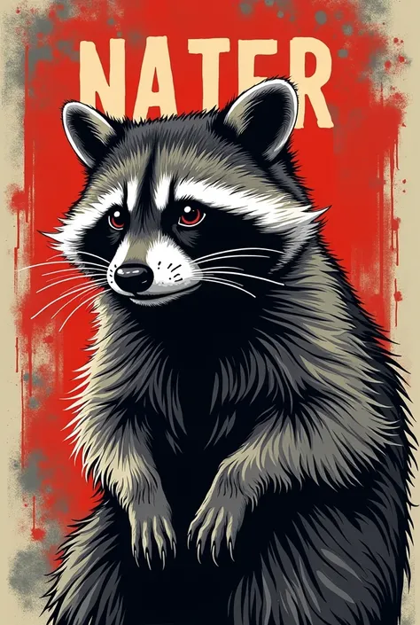 Anarchist phrase with raccoon illustration background