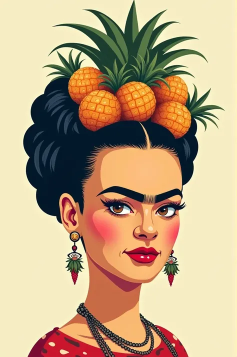 Frida Kahlo logo with a pineapple hairstyle