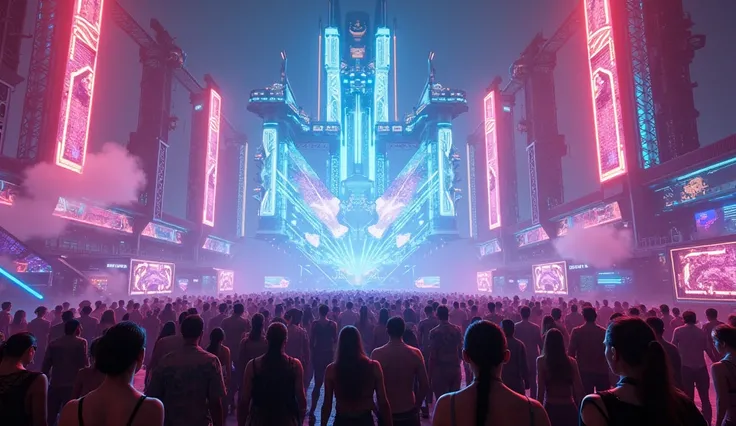 An electronic music festival in Tomorrowland.
