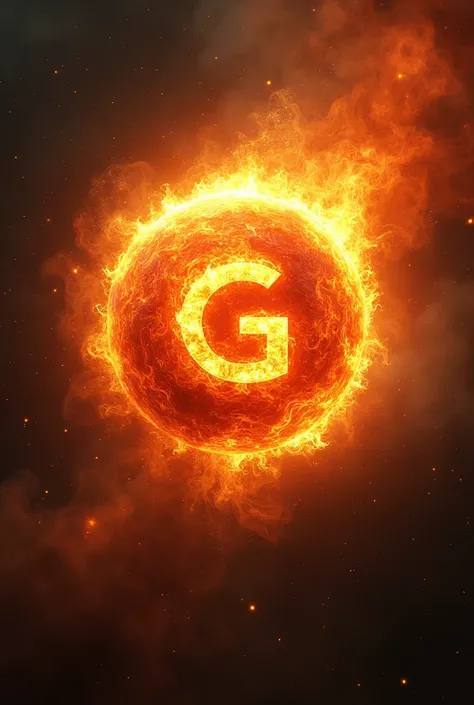 A flaming star with a letter G in its center